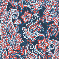 paisley naadloos patroon. kleurrijke vector textiel achtergrond