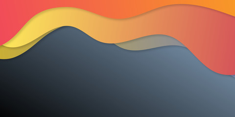 Modern design template with empty wave shaped header. Illustration with abstract background and gradient colors.