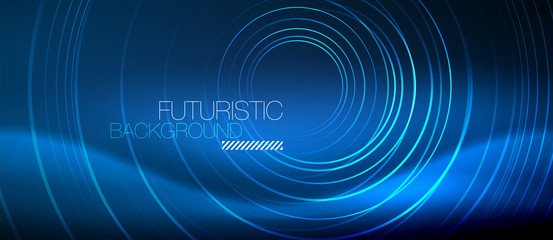 Neon glowing circles background