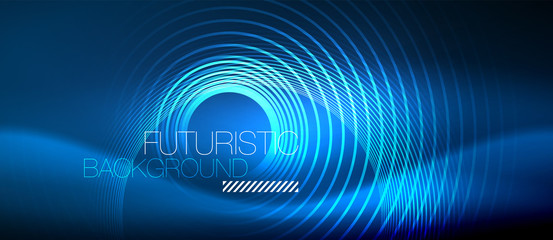 Neon glowing circles background