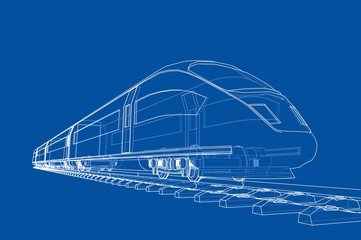 Modern speed train concept. Vector © cherezoff