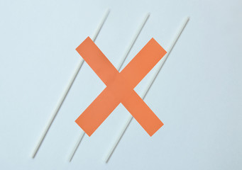 paper red cross on white drinking straw campaign concept for reduce to used plastic