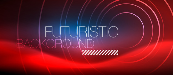 Neon glowing circles background