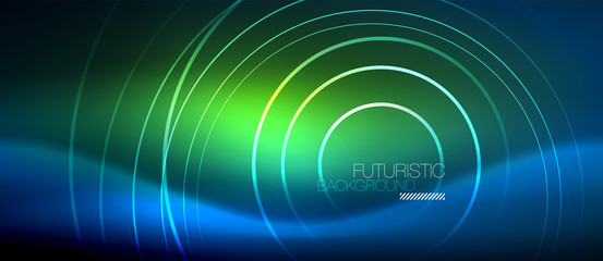 Neon glowing circles background