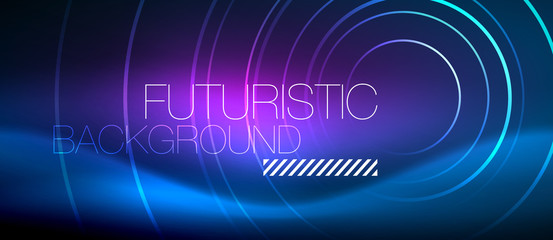 Neon glowing circles background