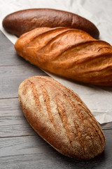 Assortment of bread on table