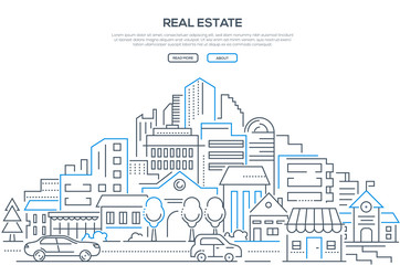 Real estate - modern line design style web banner