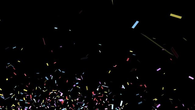 Multicolored confetti on alpha channel