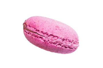 Delicious macaroons on white background