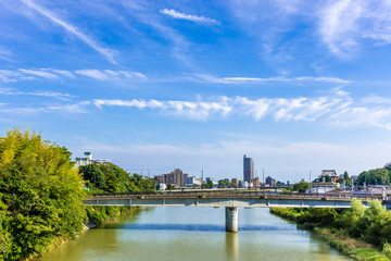 仙台市　愛宕橋付近より広瀬川を望む
