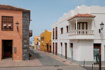 empty street in spanish village ,  cityscape Garachicho -