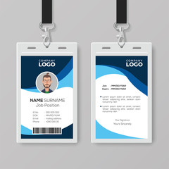 Obraz premium Stylish ID Card with Blue Details