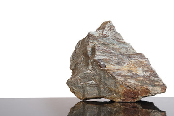 Big stone on black granit