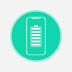 Phone with battery vector icon sign symbol