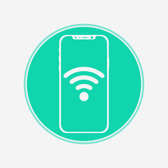Phone with wifi vector icon sign symbol