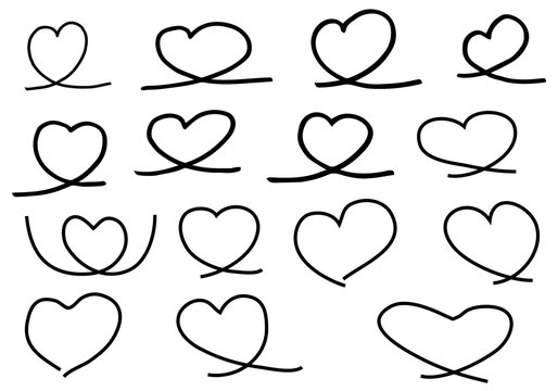 vintage doodle heart,love, vector