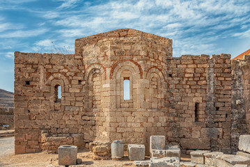 Rhodes Lindos Acropolis Church of Saint John Facade