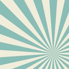 Sunlight retro faded background. Aquamarine blue and beige color burst background.