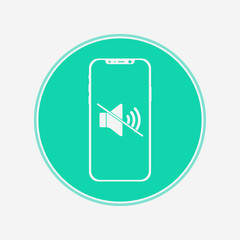 Phone with silent vector icon sign symbol
