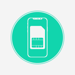 Phone with sim card vector icon sign symbol