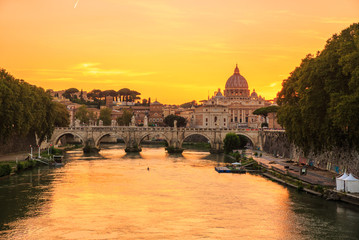 Vatican City, Rome, Italy, Beautiful Vibrant Night image