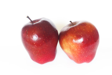 Red apple isolated on white background.