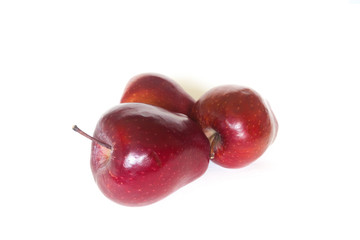 Red apple isolated on white background.