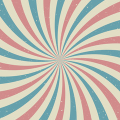 Sunlight retro faded grunge background. blue and red color burst background.