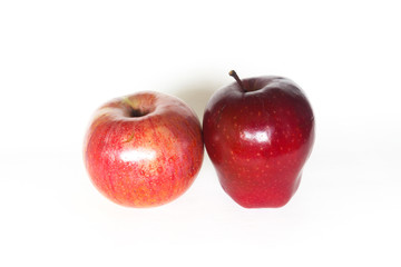 Red apple isolated on white background.