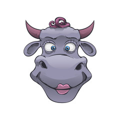 Cute cartoon cow. Vector illustration, eps 10.