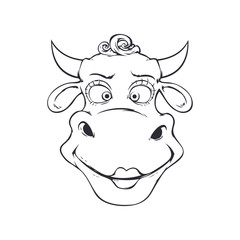 Cute cartoon cow. Vector illustration, eps 10.