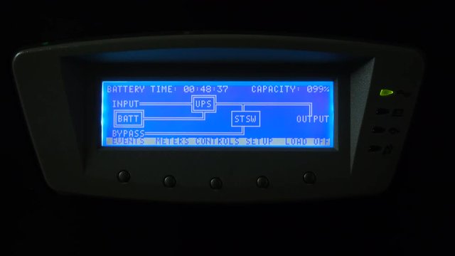 Uninterruptible power supplies. UPS server. Blinking server light sensor. 