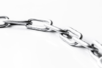 Obraz premium concept data protection metal chain on white background