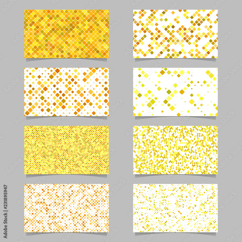 Poster geometrical card background set - vector template designs with diagonal square pattern