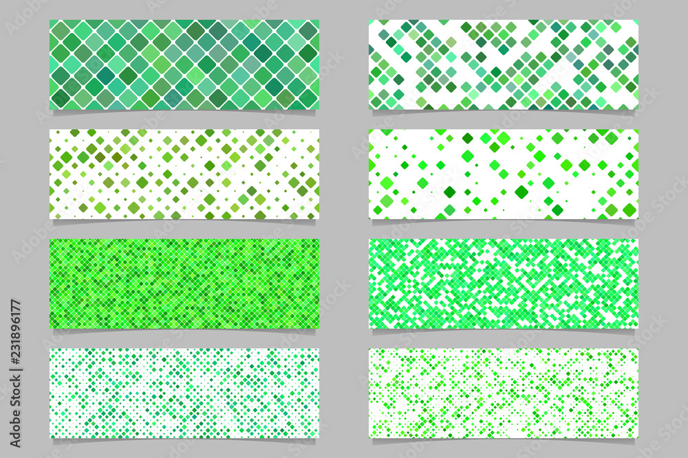 Wall mural abstract modern diagonal rounded square pattern banner background set - vector graphic design
