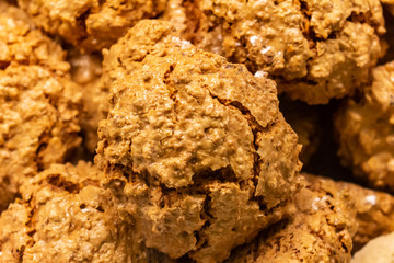 A Dessert of sugar. Approach of an Italian meringue.