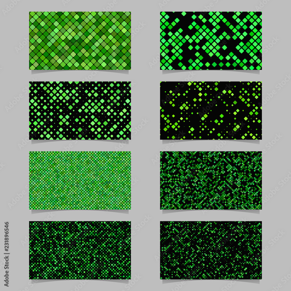 Poster abstract diagonal square pattern mosaic card background template set - vector graphic design