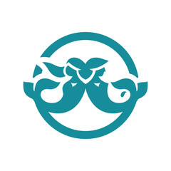 Mermaids abstract sign.
