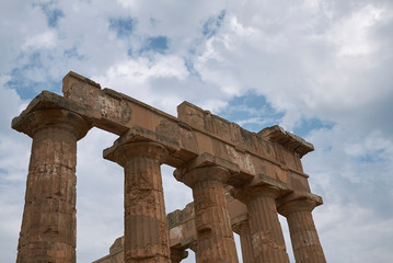 Selinunte, Italy - September 02, 2018: View of the Temple of Hera (Temple E)