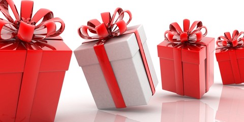 gift box over white background. 3d illustration.