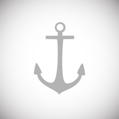 Old anchor on white background icon