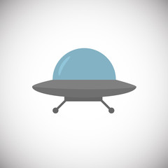 Ufo aircraft icon on white background icon