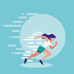 Fototapeta na wymiar woman athlete running avatar character