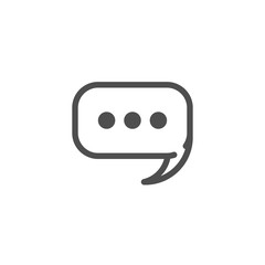 Naklejka premium white chat speech bubble outline with dots isolated on white background. Vector flat icon.