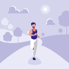 man athlete running avatar character