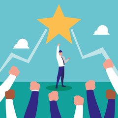 Obraz premium businessman leader avatar character