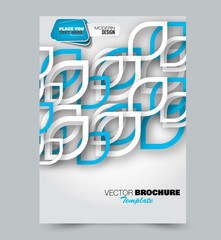 Blue flyer design template. Brochure for business, education, presentation, advertisement. Corporate identity concept. Editable vector illustration.