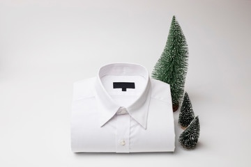 Mens casual shirt folded with copy space