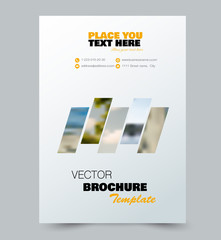Flyer template. Design for a business, education, advertisement brochure, poster or pamphlet. Vector illustration. Orange color.