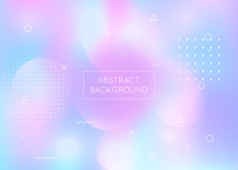 Obraz premium Fluid shapes background with liquid dynamic elements. Holographic bauhaus gradient with memphis. Graphic template for brochure, banner, wallpaper, mobile screen. Fluorescent fluid shapes background.